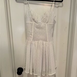 Lucy in the Sky White Swiss Dot Mini Dress